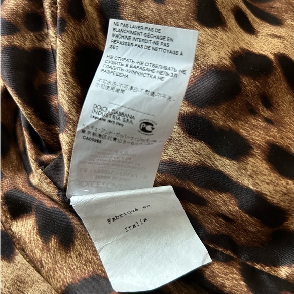 Dolce & Gabbana Black Leather Jacket with Leopard Print Lining - Picture 12 of 16